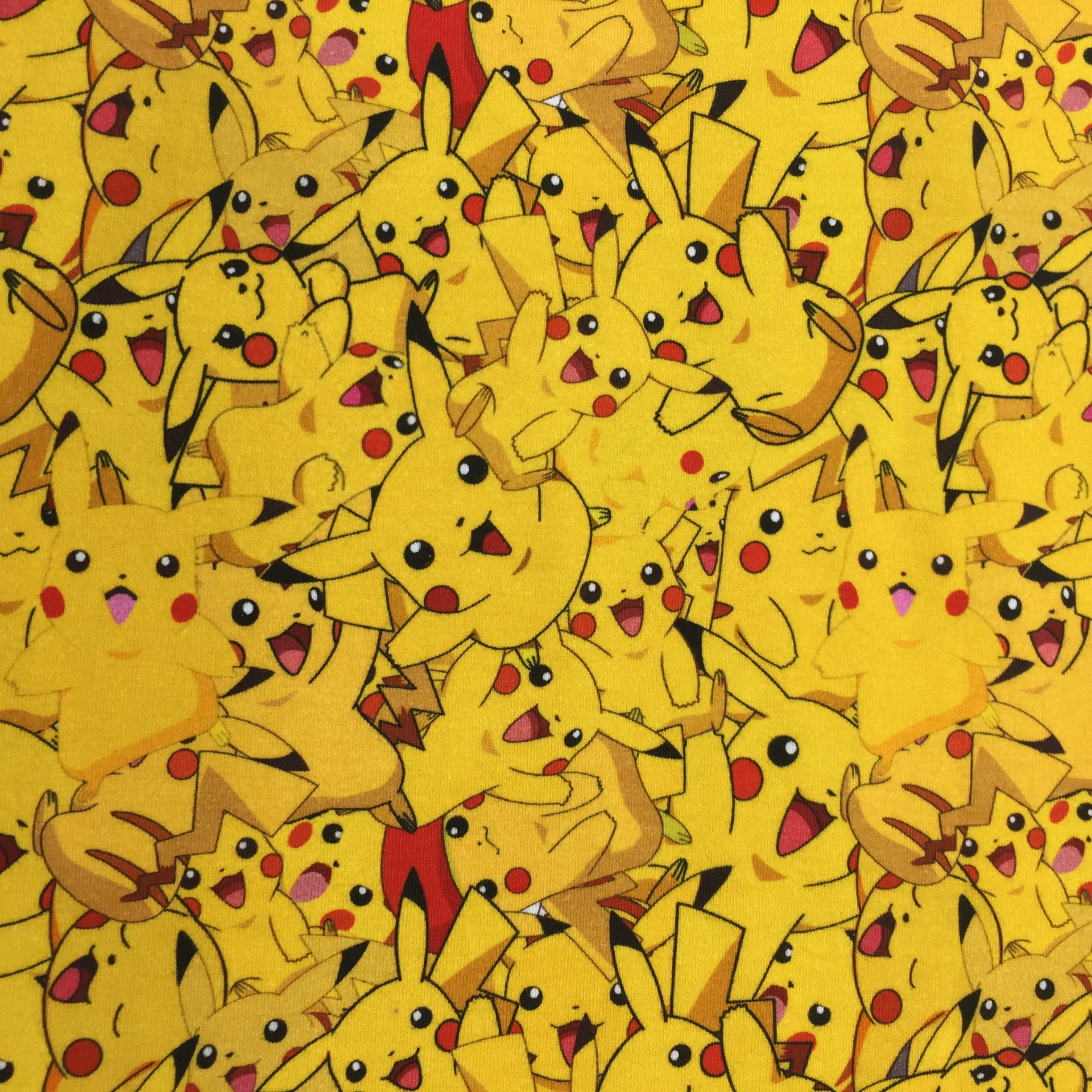 High Quality Custom Printed Pikachu Design Cotton Spandex Knit Fabric for Baby Clothing