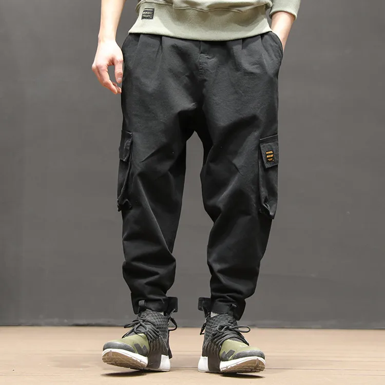Wholesale Custom mens casual loose fit cotton blank baggy cargo jogger ...