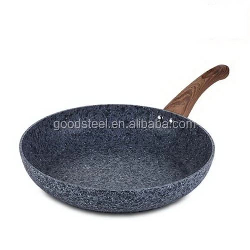 granite fry pan with wooden style