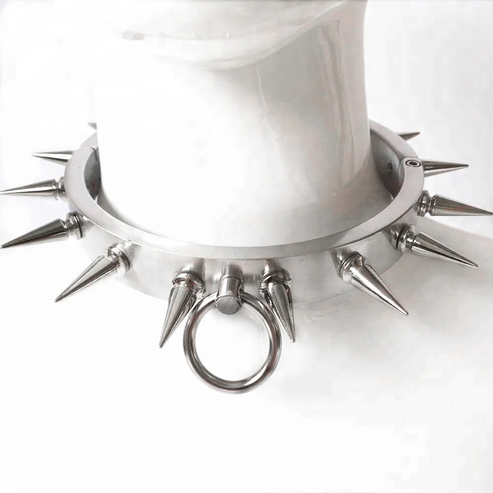 Spiked neck bondage collar handcuffs stainless steel metal restraints sex  products slave bdsm adult games hand cuffs fetish toys| Alibaba.com