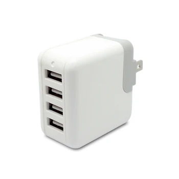 Mini PSE 5V 4.8A white Plug 4 Ports USB Wall Mounted Mobile Travel Chargers for jp