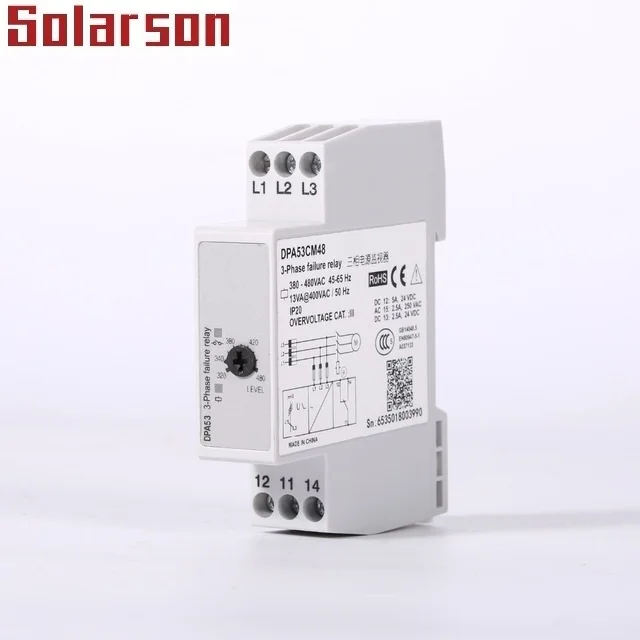 380V AC 50Hz 3 Phase Sequence Relay Protector Voltage Protective Relay with Digital Display auto relay tool Voltage Monitoring Relay Phase Sequence Relay