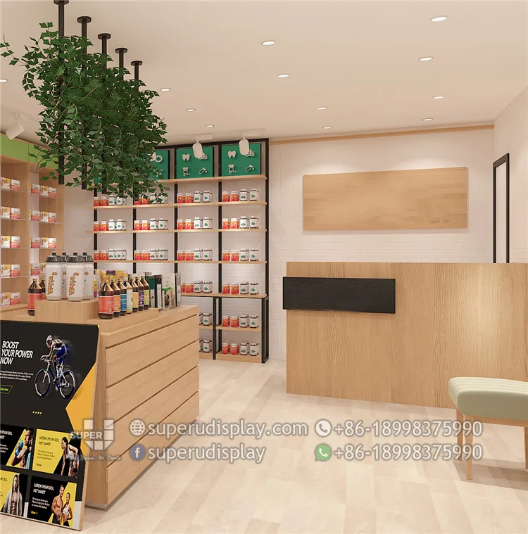 Customized Pharmacy Shop Reception Desk Modern Medical Store Counter Interior Design for Sale