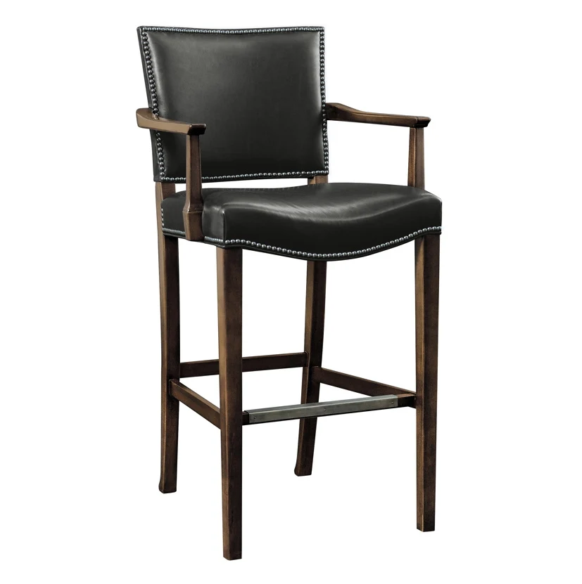 leather bar stool with armrest