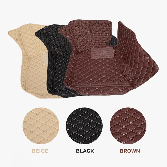 Высококачественные кожаные нескользящие коврики на заказ, напольный ковер для автомобиля