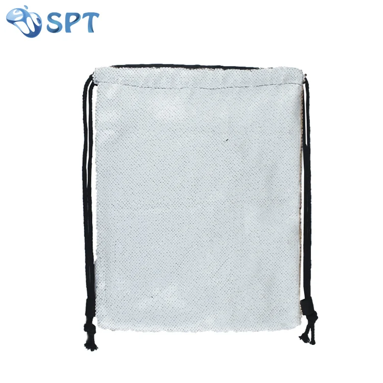 personalized sequin drawstring bag