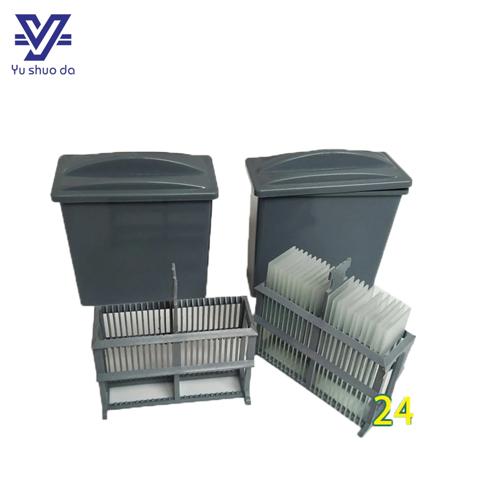 Пластиковая банка и стеллаж для пятен Pathology