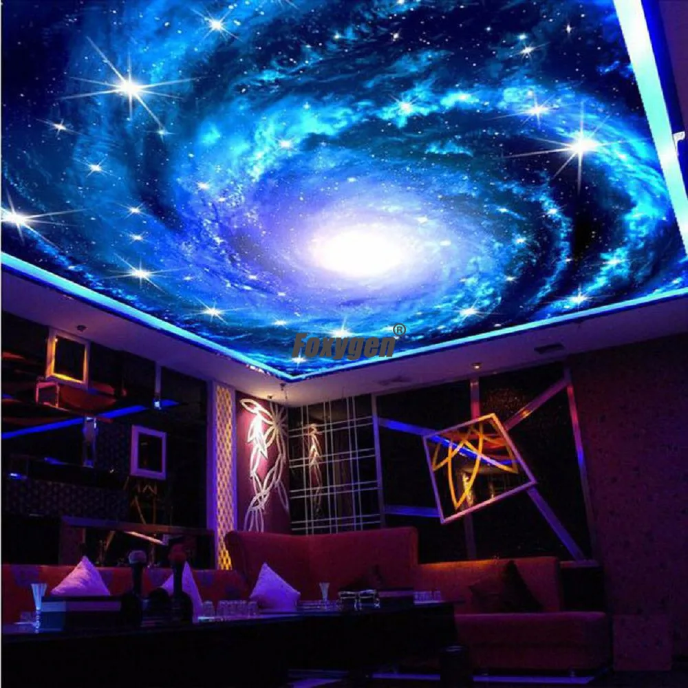 Room Ceiling Decor Night Sky with Star Designs Printed Stretch
