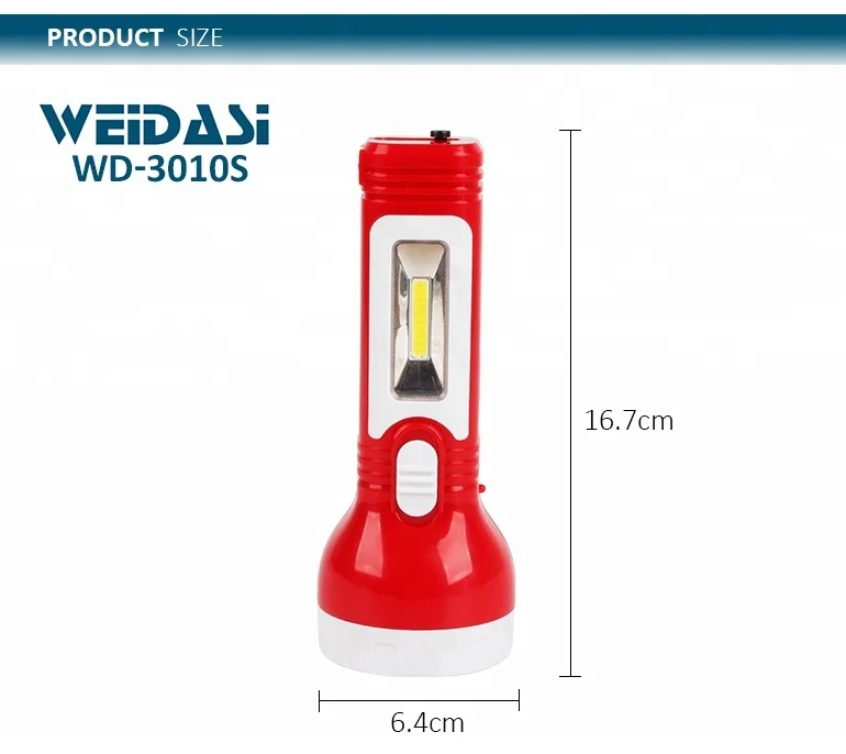 Handheld Rechargeable Torch Light Led Cob Power Flashlight Torch with Solar Panel Flashlight