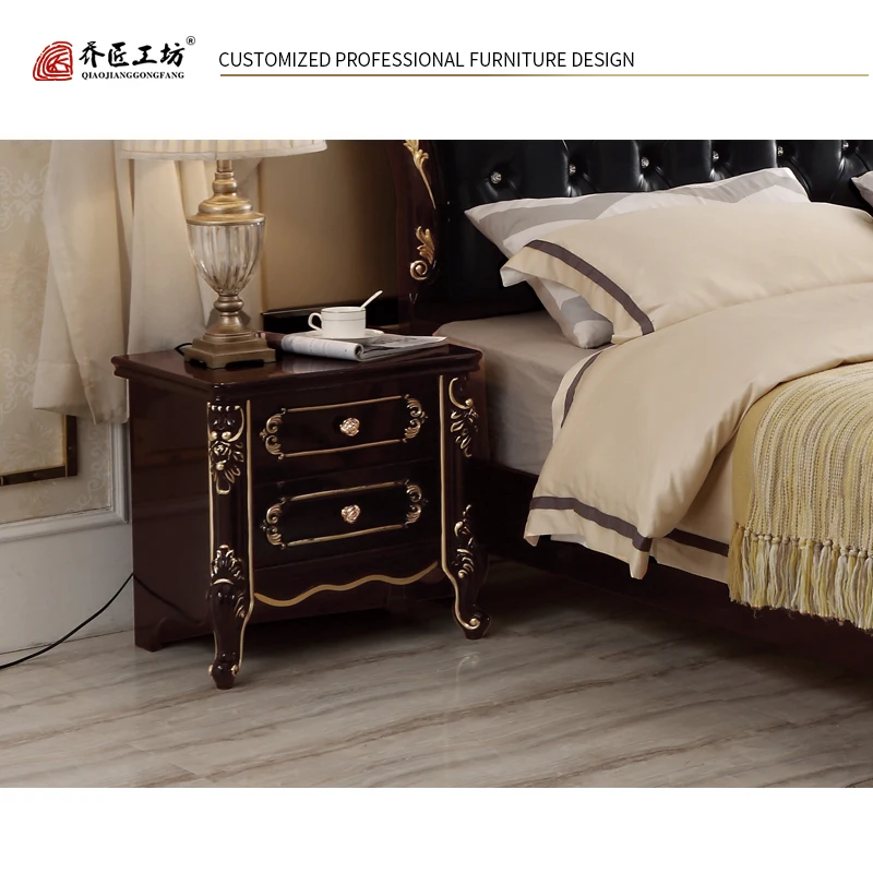 Поо, мебель общего назначения, набор для комнаты, резная деревянная кровать, антикварная кровать Rococo, двуспальная кровать