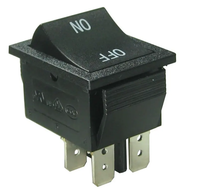 Double Pole Rocker Switch – On/On, 15A 277VAC, Ideal For Electrical Projects