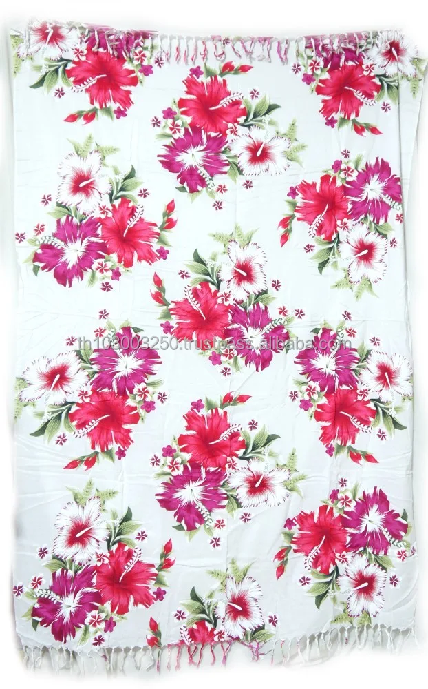 
Винтажный цветной саронг в стиле бохо с цветочным принтом, Гавайский пляж, тайский стиль 