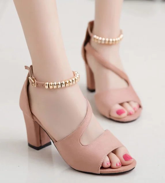 Korean Latest Model Plus Size Sandals Design Ladies Casual Shoes Woman High Heel Sandals