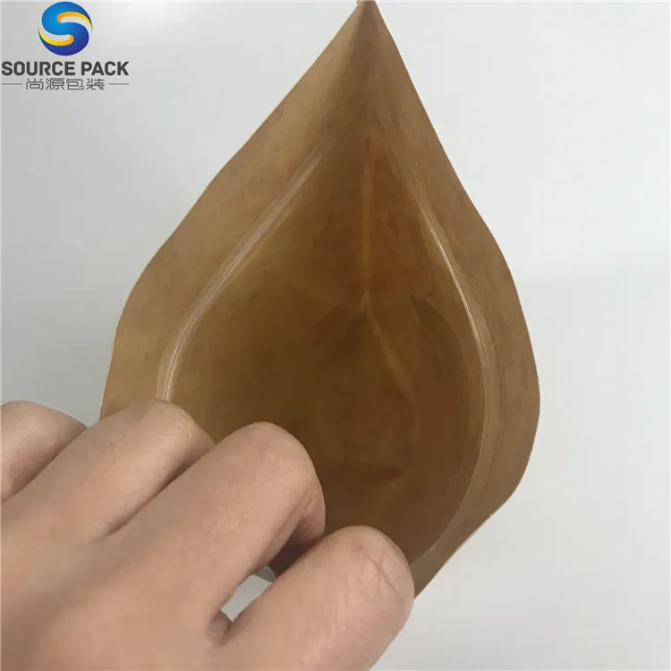 
 Doypack Ziplock Коричневый Белый крафт бумажные стоячие мешки упаковки еды мешки на молнии с окном  