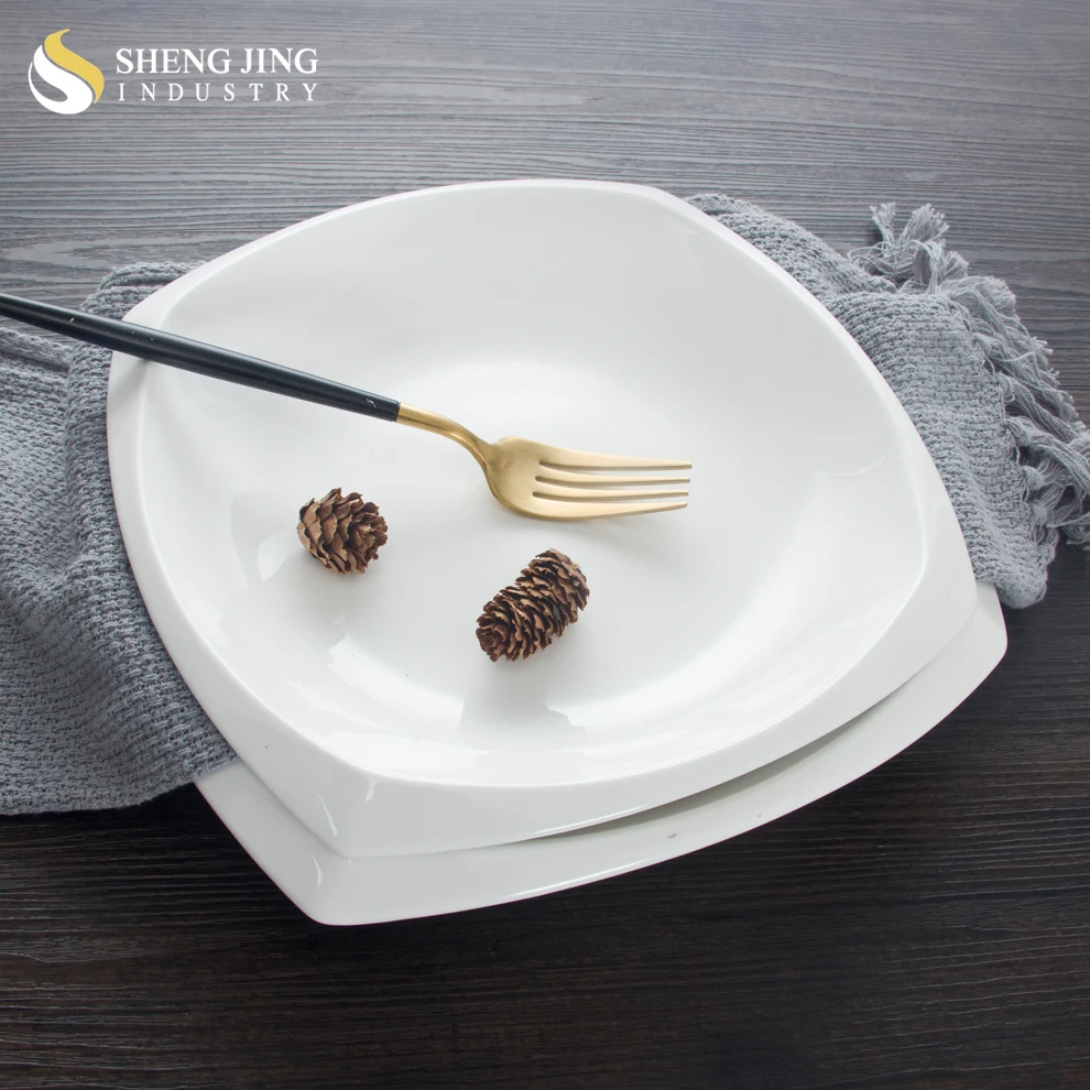 Alibaba Online Shopping Square Dinner Set White Image Dubai Ceramic Plate  Buffet Set