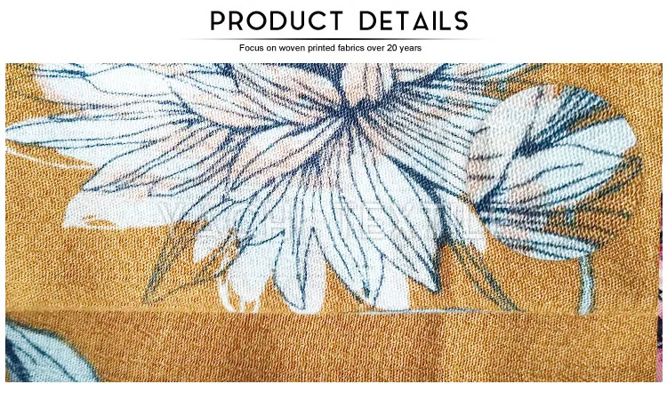 Высококачественная вискозная крепированная ткань с цветочным принтом