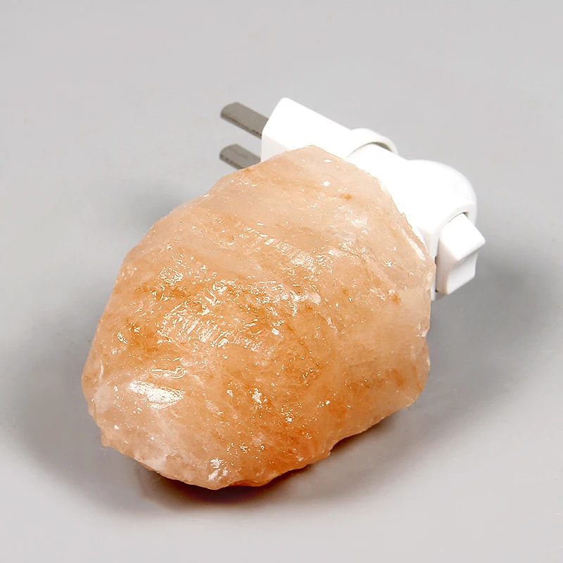 Ночник из гималайской соли, настенный светильник ручной работы из натуральной соли с вращающейся на 360 градусов вилкой
