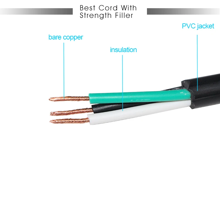 USA NEMA 5-15P Plug for Computer Cable Copper Usa Standard Angle C13 Ac Power Cord 13