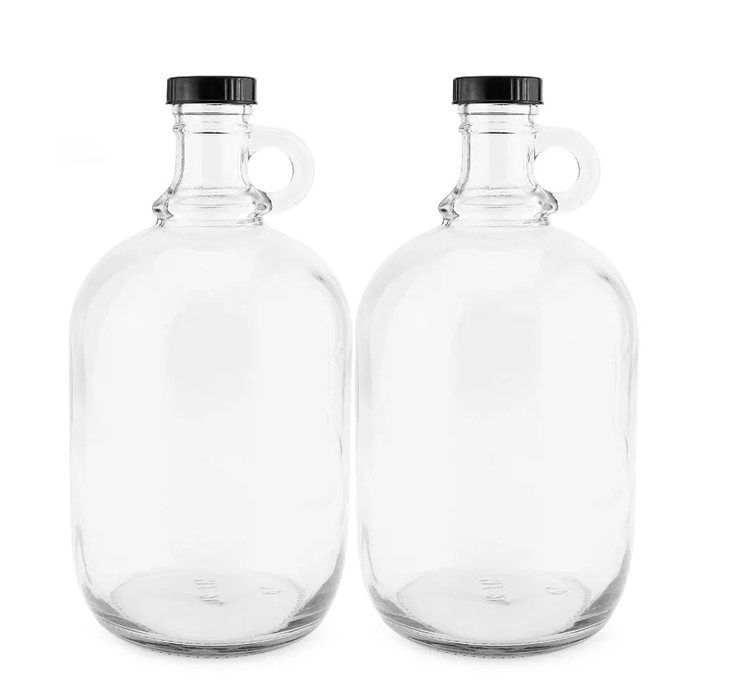 Glass Bottles With Caps (4 Round 1 Gallon)