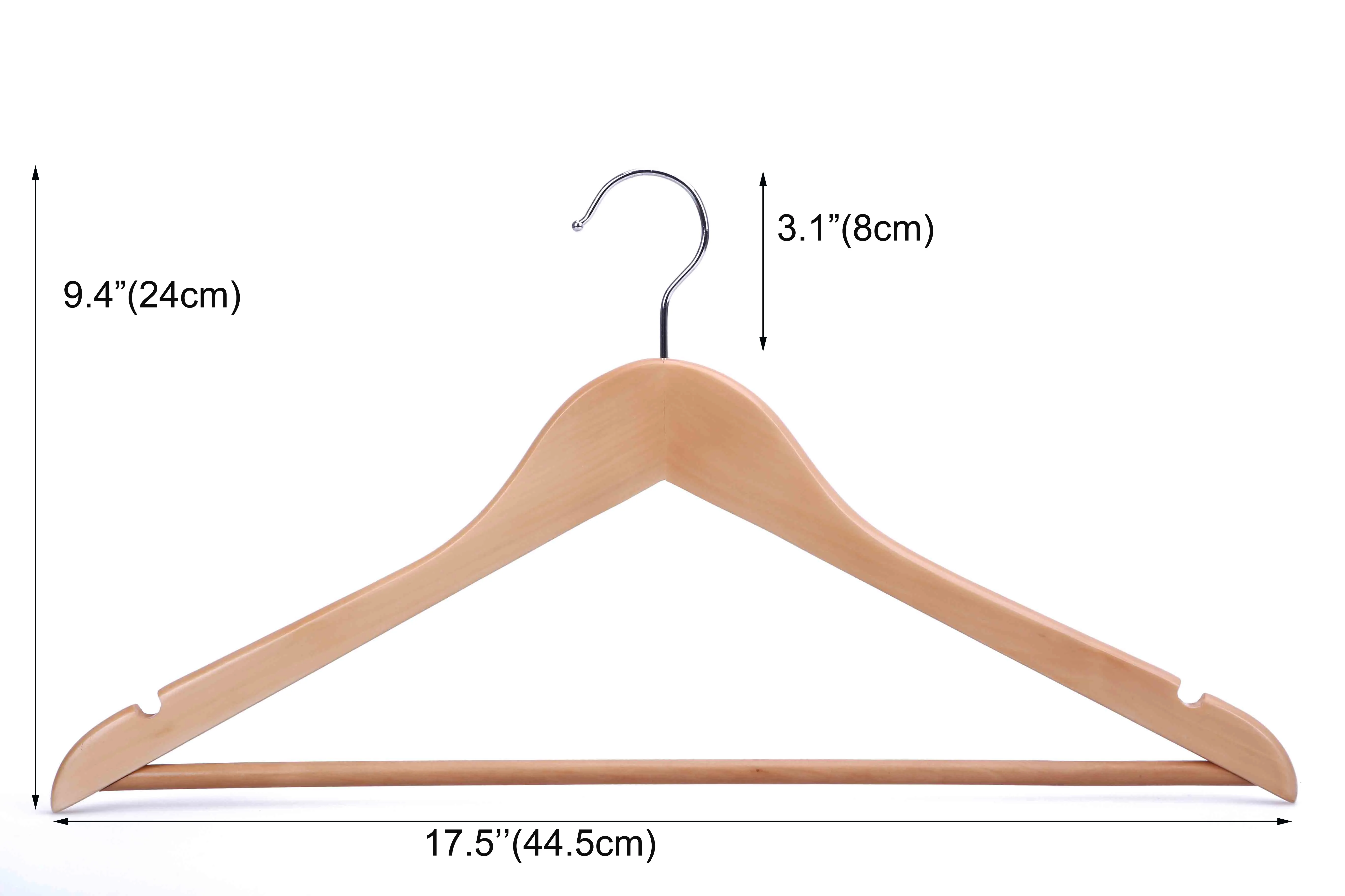FSC certificate wholesale natural color wood hangers for clothes