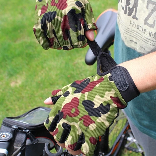 camo mountain bike gloves