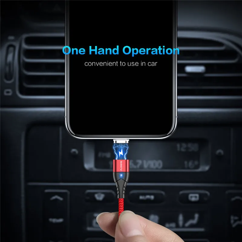 FLOVEME Бесплатная доставка LED 3A Магнитный Type-C кабель для передачи данных для iphone для быстрой зарядки и передачи данных мобильного телефона 8pin микро-шнур