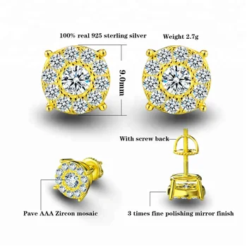 Gioielli Di Moda Hip Hop Color Placcato Oro Ghiacciato Zircone - Foto 6