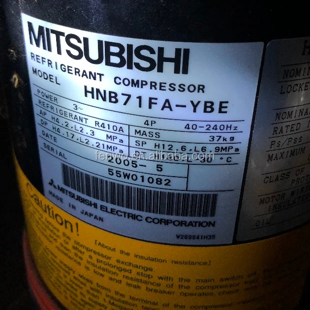 dc inverter compressor mitsubishi hnb71fa-ybe refrigerant r410a