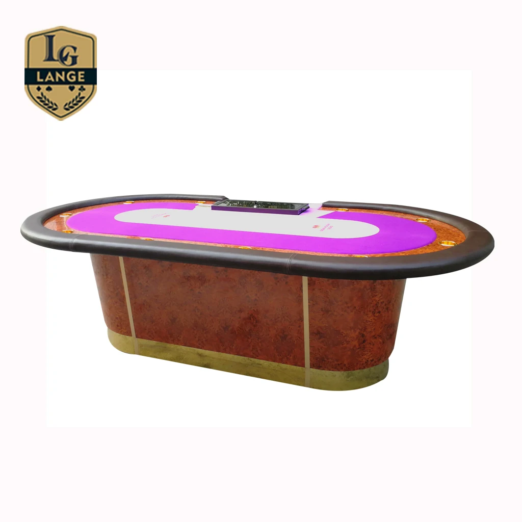 Premium Oval Baccarat Table Suited Cheap Poker Table With Dealer Float
