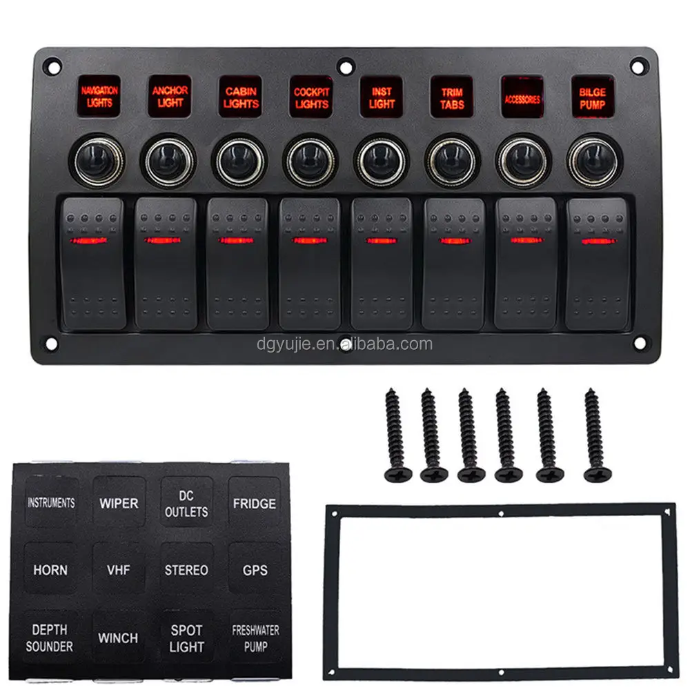 8-gang-auto Boat-Marine Car Mounted Switch-Panel-Circuit