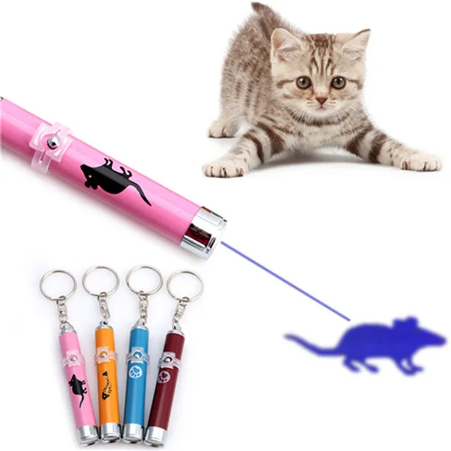 Cat Pet Toy LED Laser Lazer Pointer Pen Beam Light With Bright Cat Paw Animation 