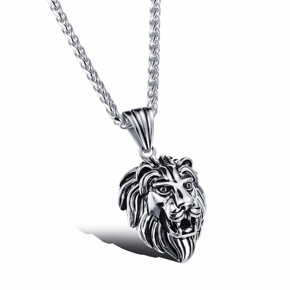 Подвеска на цепочку лев фото Men's Punk Jewelry 316l Stainless Steel Jewellery With Chain Lion Necklace - Buy