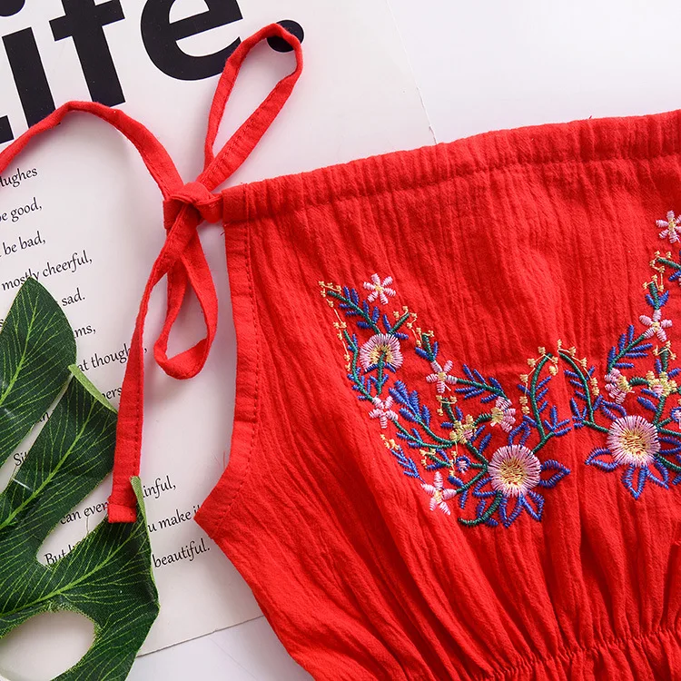 Вышитые партия Мини Сарафан летний Pageant Вечерние платья