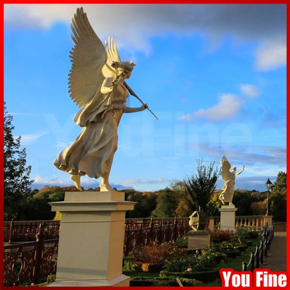 Marble Floating Victoria Sculpture Life Size Stone Angel Statue Schwerin Palace for Sale