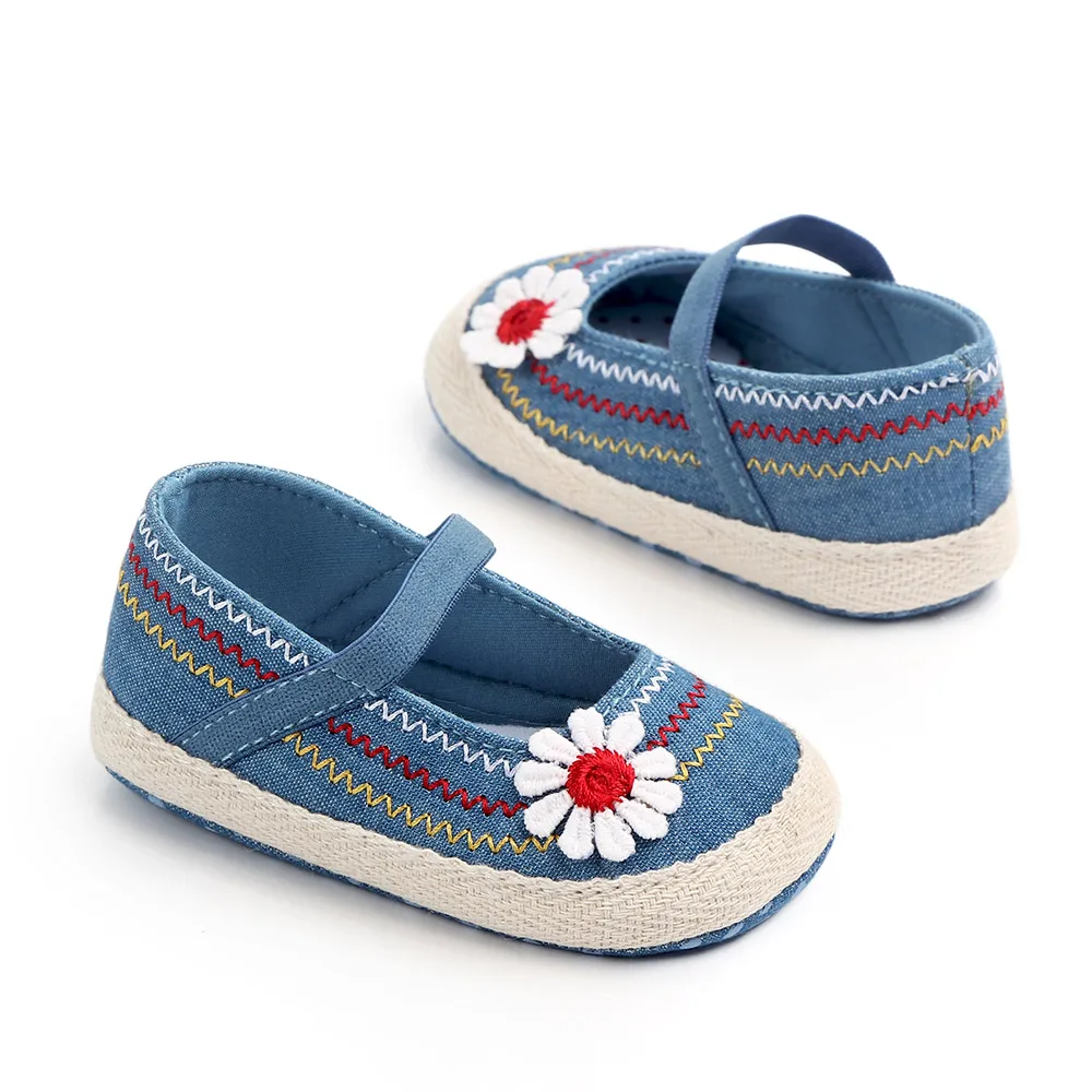 Baby girl denim embroidered pumps : buy online - Sneakers | DPAM  International Website