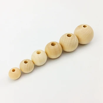 Safe And Natural Baby Teether Beads 12mm 18mm 20mm Round Wood Beads