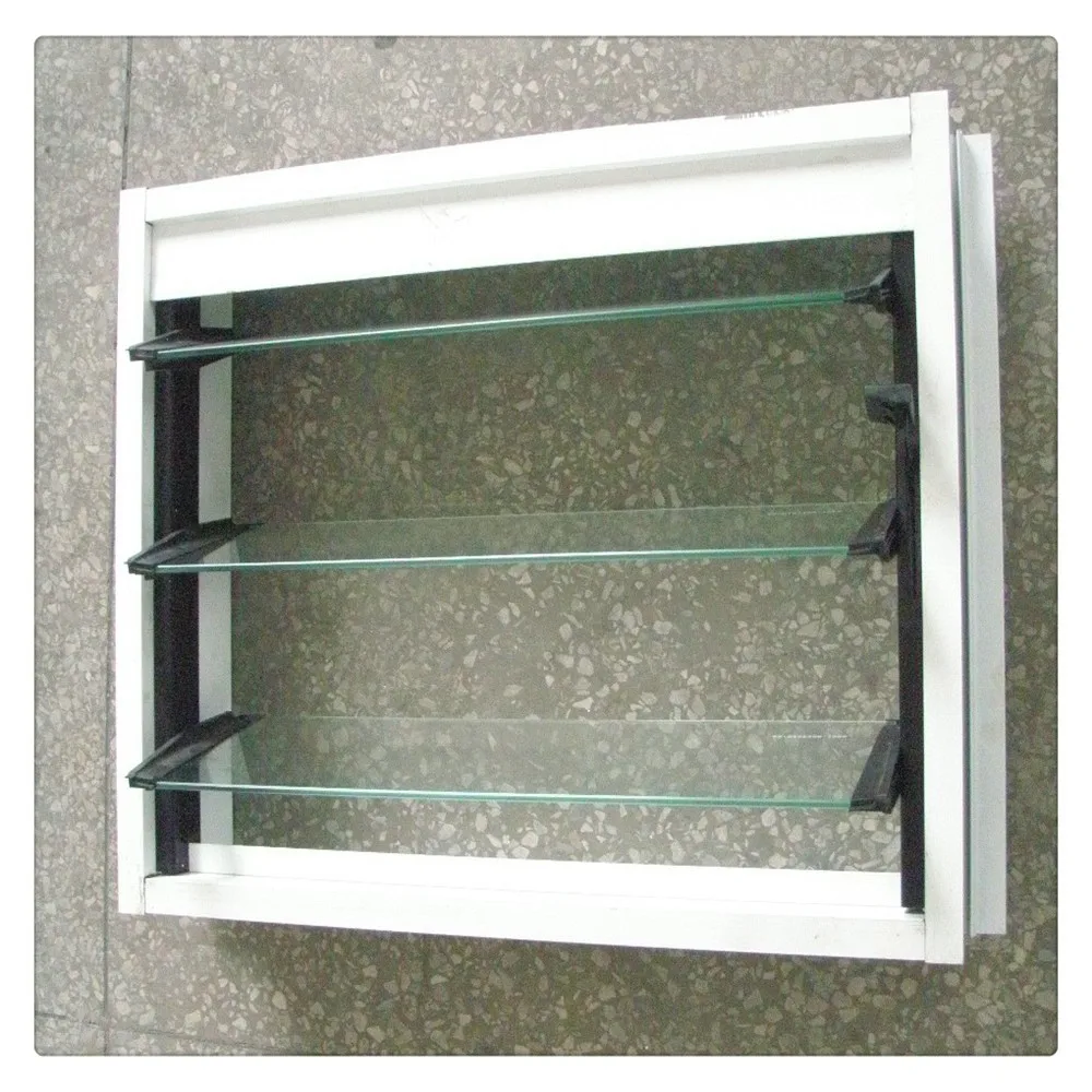 Free air Flow Aluminium Shutter Glass Louvre Price of Glass Louver Window Glass and Window Shutters Burglar Proof Louver Window
