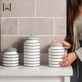 Hot sale home decor ceramic kitchen canister set