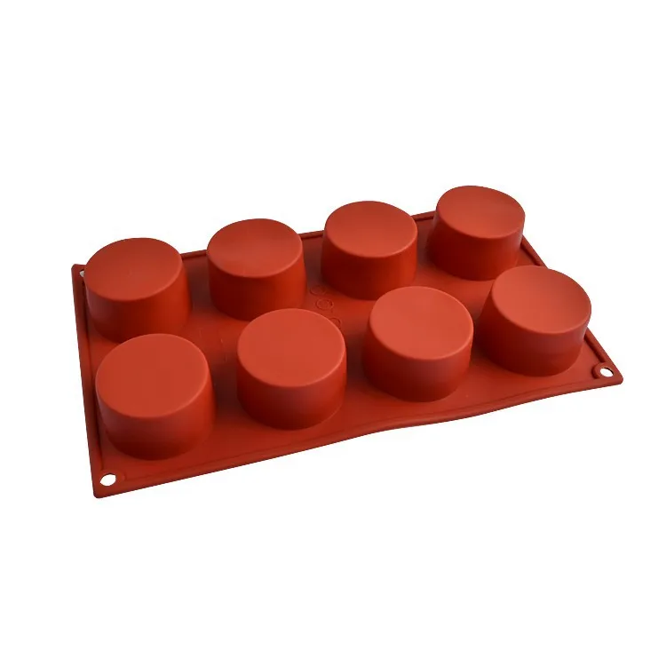 Hot Sell 8 Link Round Food Grade Silicone Muffin Mold for Pancake Making