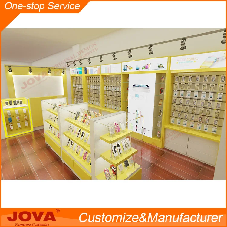 Modern Custom Retail Mobile Phone Shop Interior Design and Decoration with Glass Store Mobile Phone Display showcase