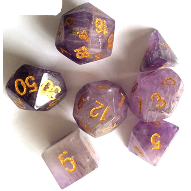 rose quartz dice set