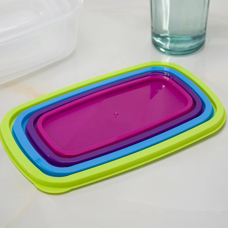 Rectangle pp Colorful Nesting clear Plastic Food Containers with Lid