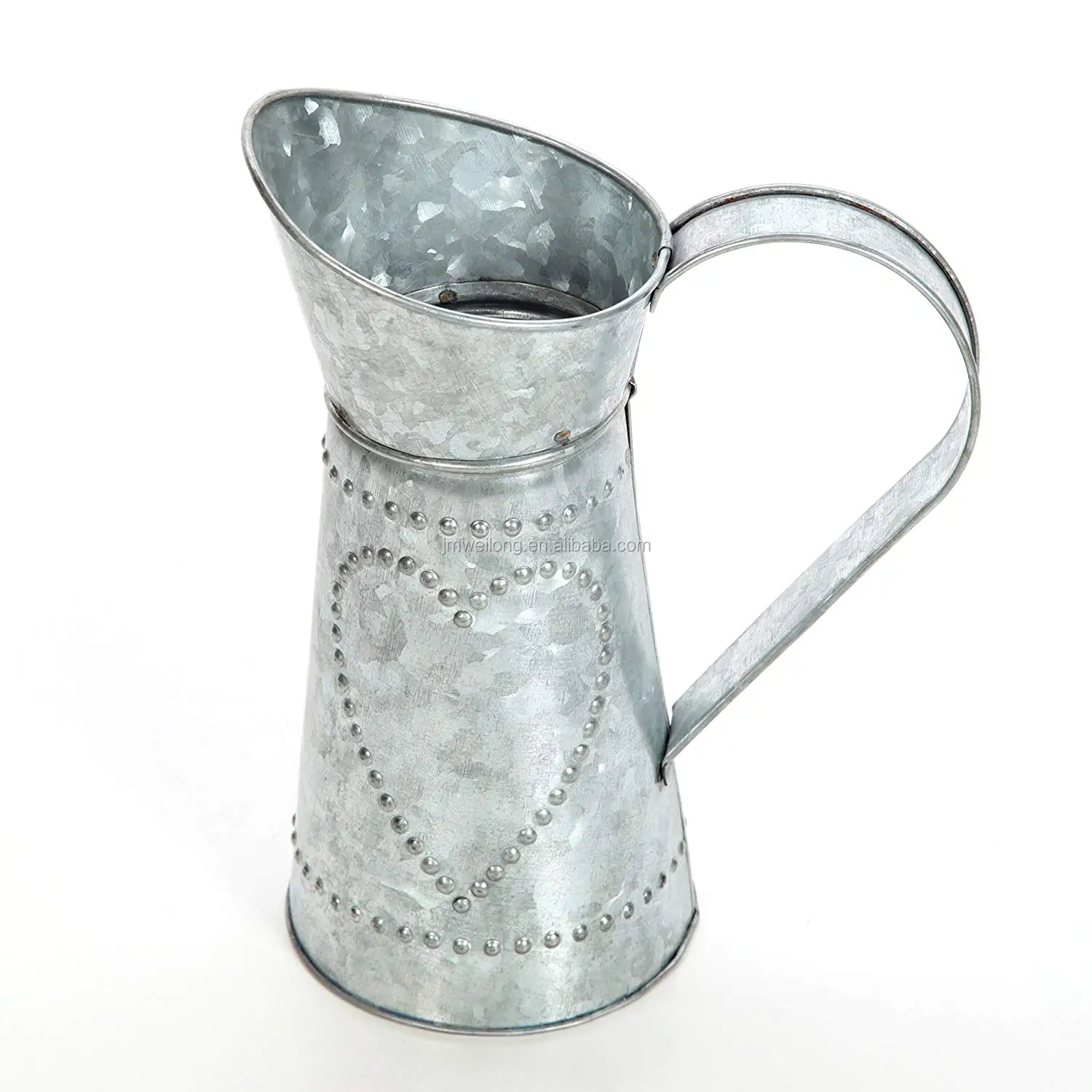 Sky Blue Matte Powder Coating Galvanized Zinc Vase Tall Flower Bucket for Wedding Decoration