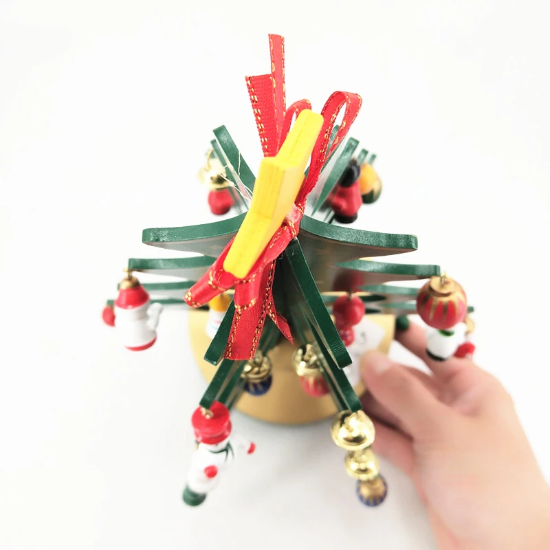 Custom DIY Green Christmas Tree Wind up Music Box for Christmas Gifts
