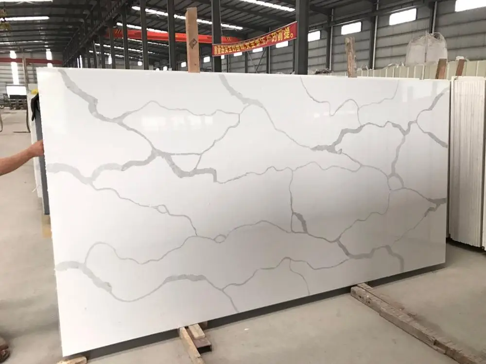 Artificial 3cm Countertop Calacatta Engineered Stone Calacatta Quartz Stone Price