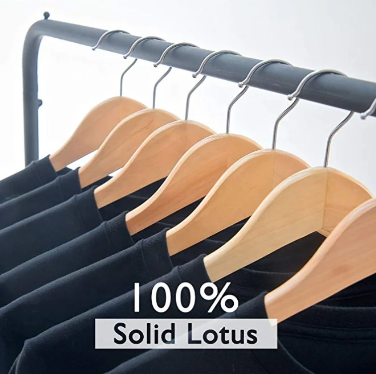 FSC certificate wholesale natural color wood hangers for clothes