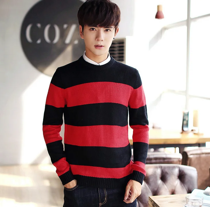 red and black sweater mens