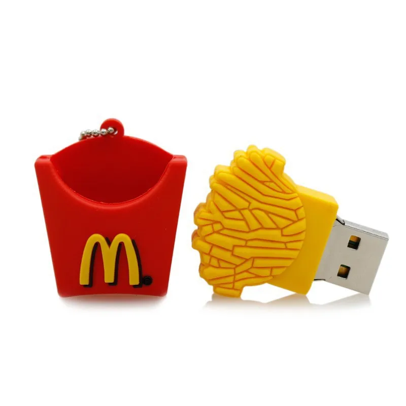 Custom 3D Design PVC French Fries USB Pendrive PVC Food USB Flash Drive