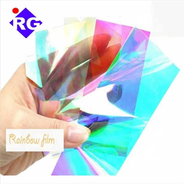 Dichroic Iridescent Film Rainbow Laminating Packaging Film for New Year Gift Wrapping and Fairy Decoration