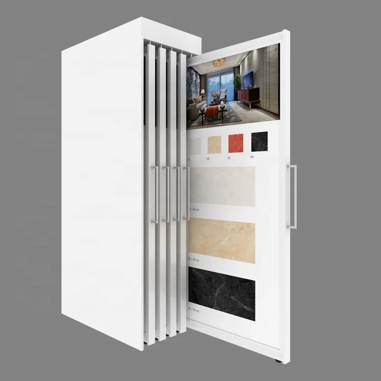 EliteFlexRetract Free Standing Tile Rack Display Retail Store Showroom Acrylic Shelves
